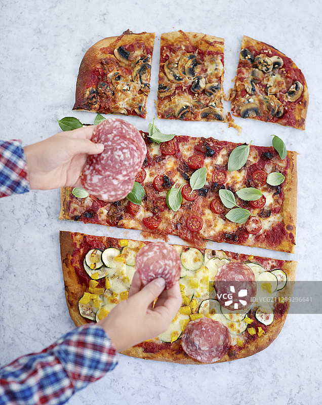 色彩鲜艳的披萨，适合所有人图片素材