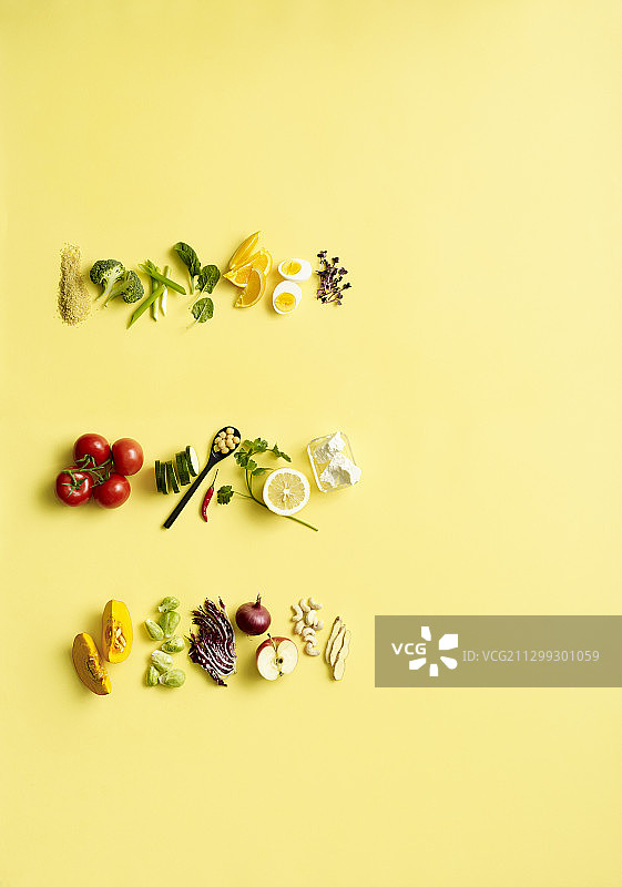 三种完美的食材搭配图片素材