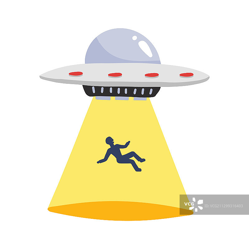 不明飞行物绑架人类飞船光束图片素材