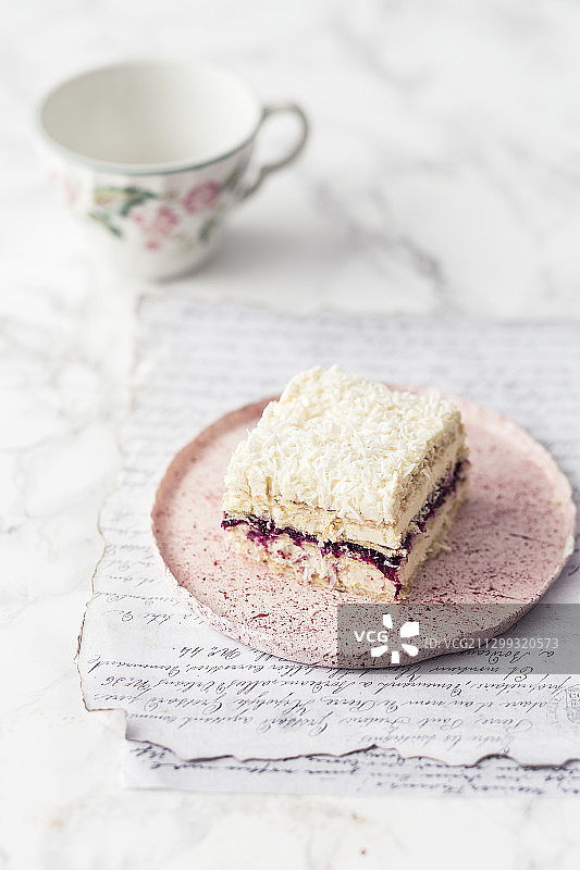 椰子免烤蛋糕片图片素材