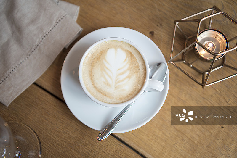 卡布奇诺和茶灯图片素材