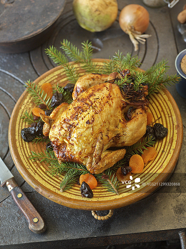 炸鸡配果脯图片素材