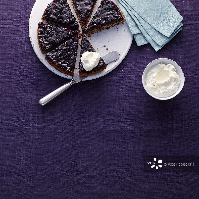 倒置的蓝莓派图片素材