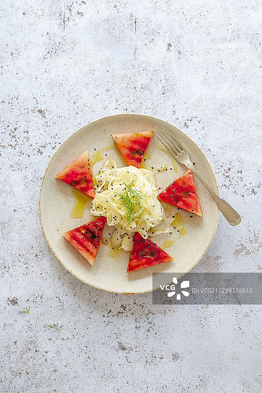 烤瓜茴香沙拉（低碳，排毒，纯素）图片素材