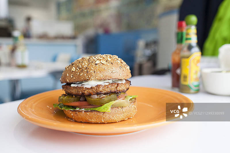 纯素蔬菜汉堡图片素材