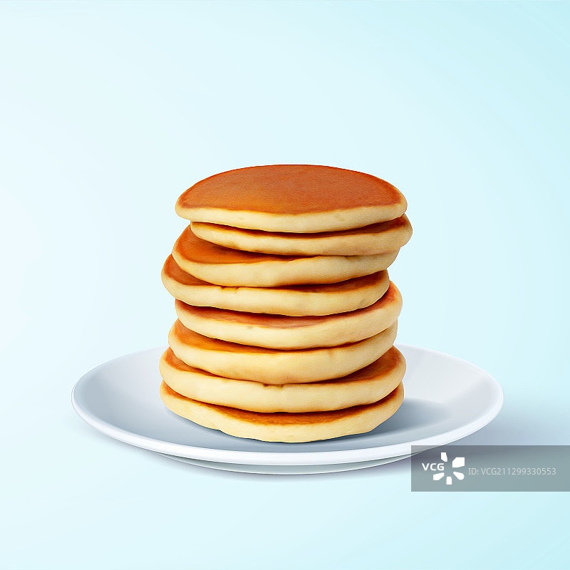 松饼蓝色背景三维图图片素材