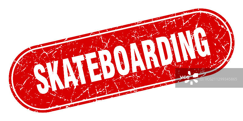 滑板运动标志复古红色印章图片素材