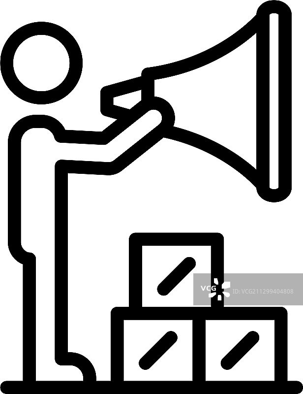 拿着扩音器图标的男人图片素材