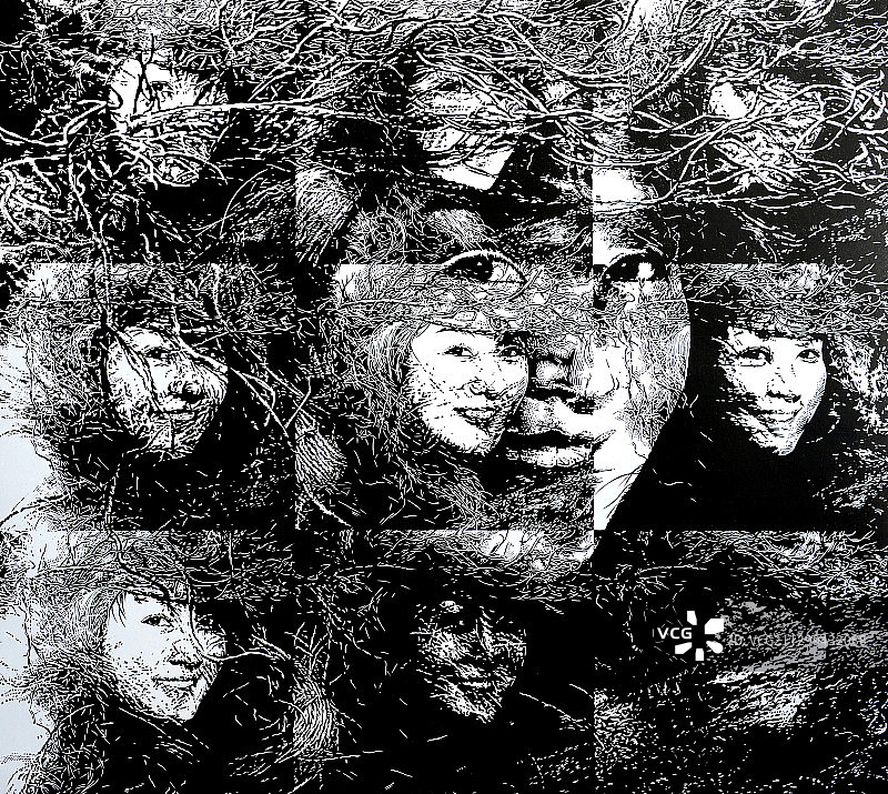 黑白木刻版画《痕系列之二》图片素材