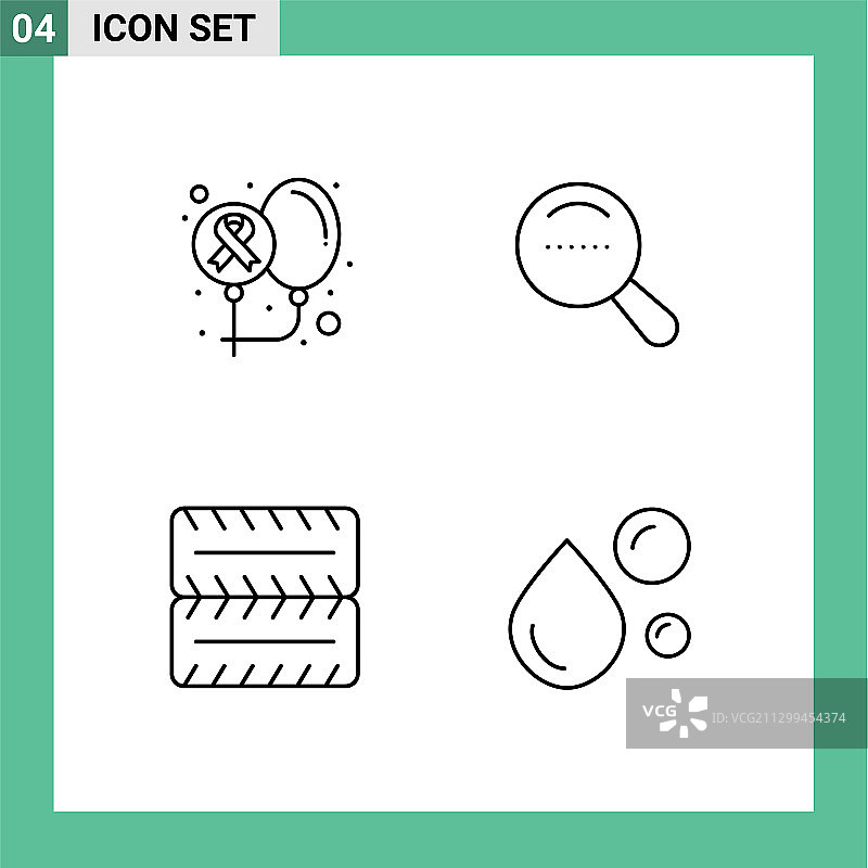 组4现代填充线平面颜色集图片素材