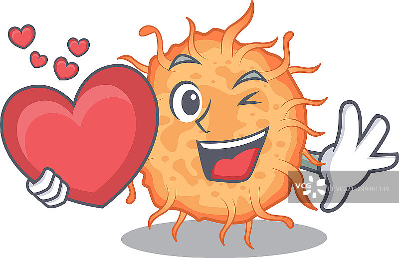 可爱细菌内生孢子卡通角色图片素材