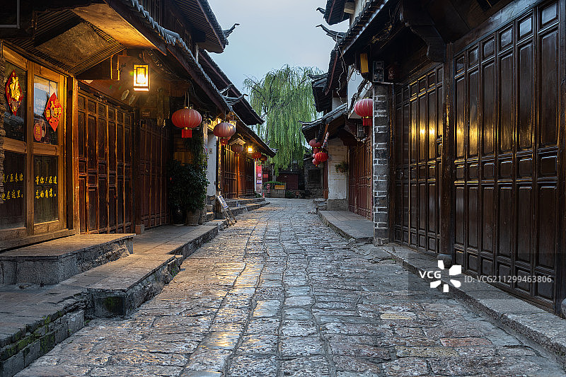 中国云南丽江古城街道景观图片素材