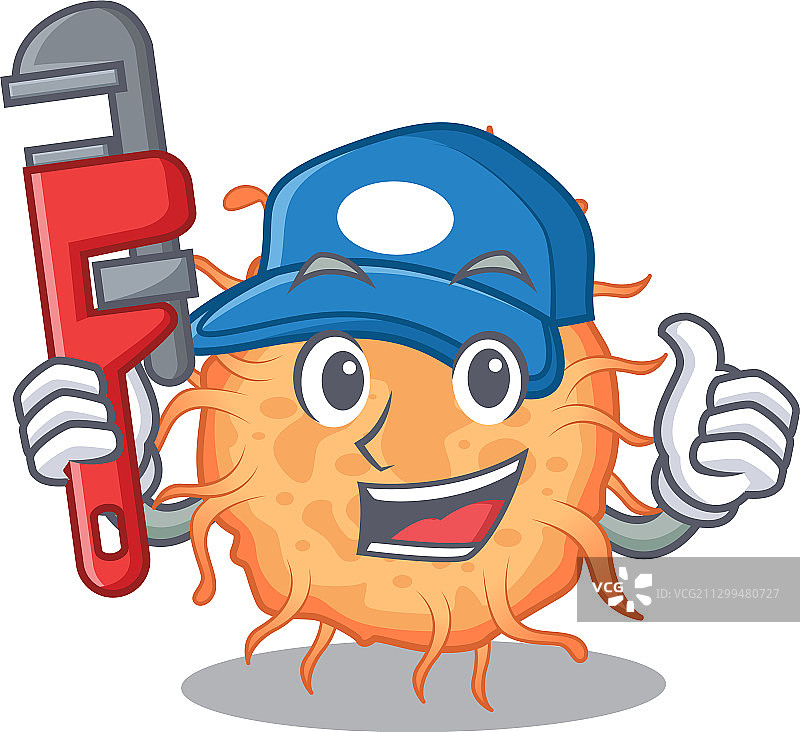 内生孢子智能水管工卡通细菌图片素材