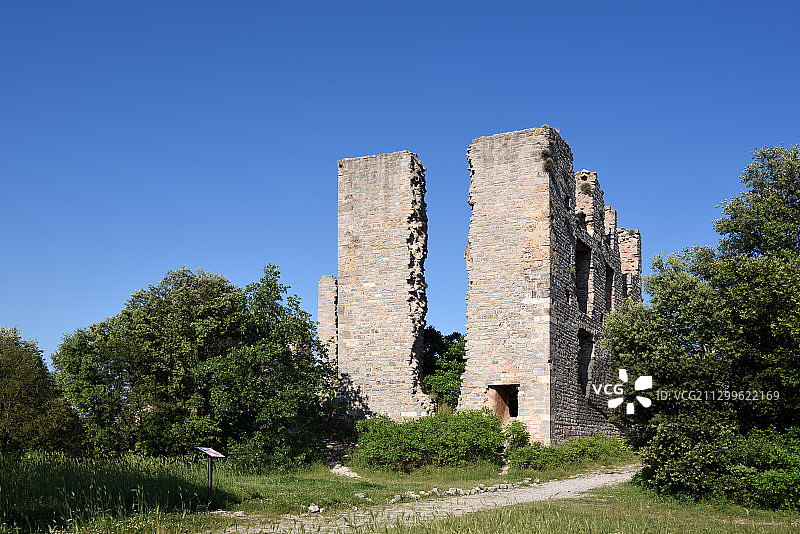 普罗旺斯瓦尔贝尔城堡遗址图片素材