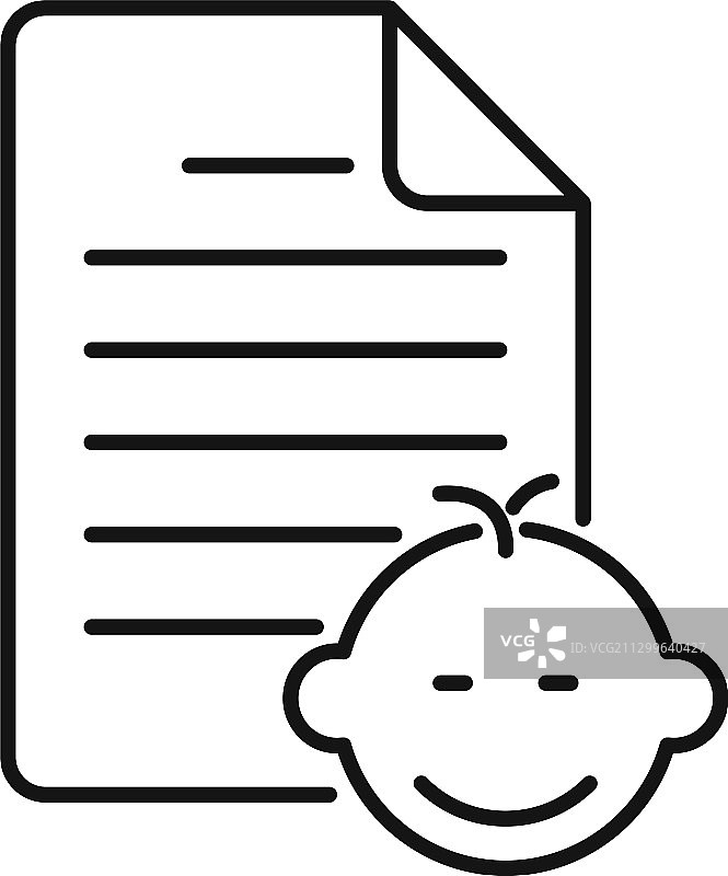 家庭出生证明图标轮廓样式图片素材