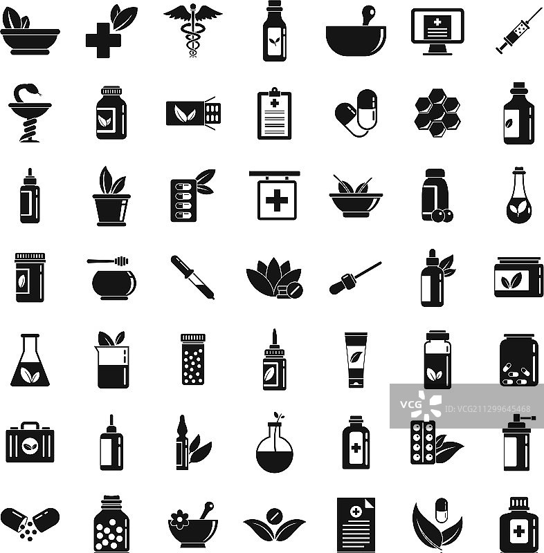 顺势疗法图标集简约风格图片素材