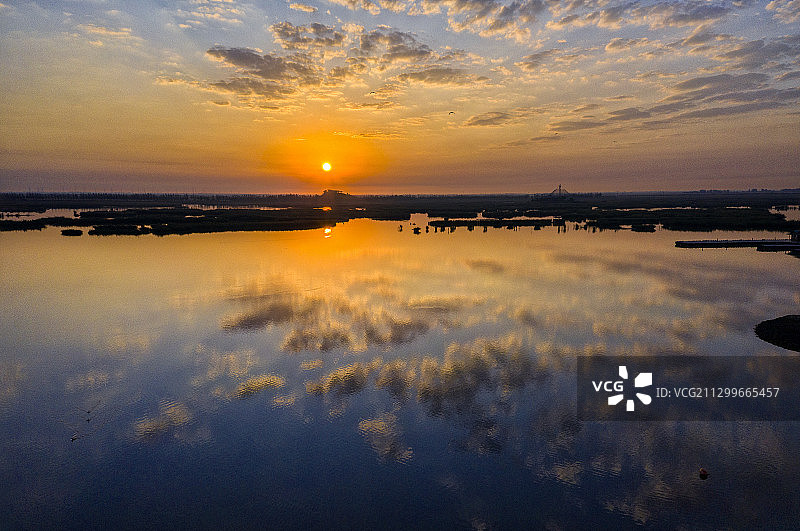 中国，宁夏回族自治区，引平罗县，沙湖图片素材