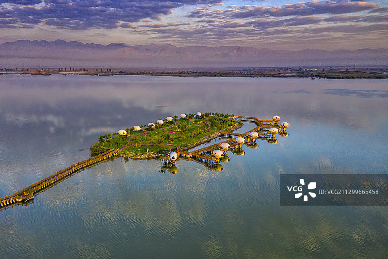 中国，宁夏回族自治区，引平罗县，沙湖图片素材