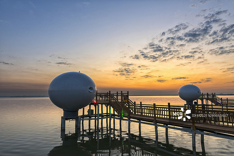中国，宁夏回族自治区，引平罗县，沙湖图片素材