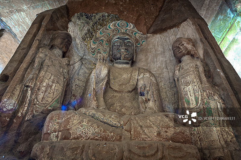 中国，宁夏回族自治区，固原市，须弥山石窟图片素材