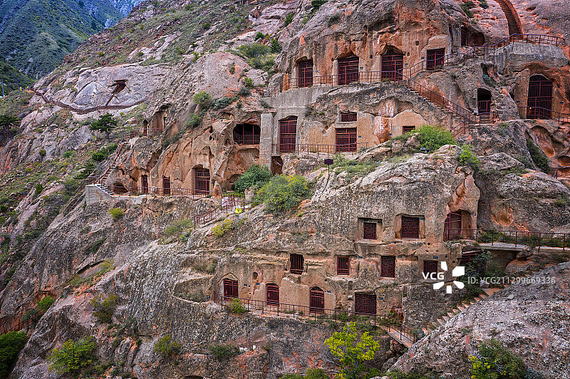 中国，宁夏回族自治区，固原市，须弥山石窟图片素材