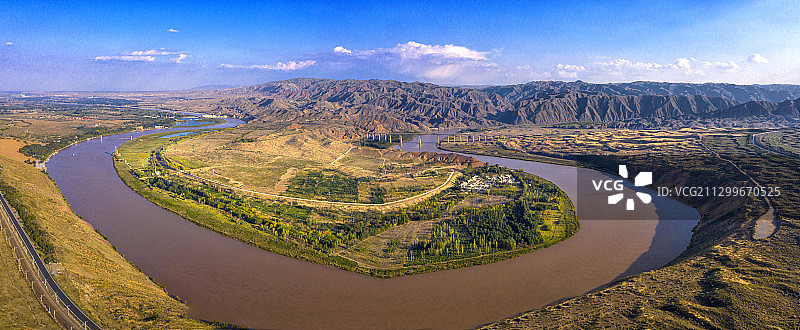 中国，宁夏回族自治区，中卫市，沙坡头图片素材