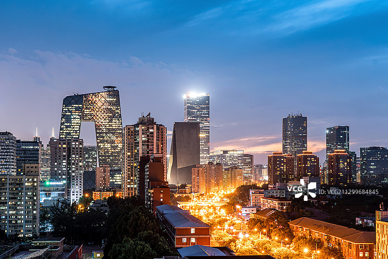 北京CBD夜景图片素材