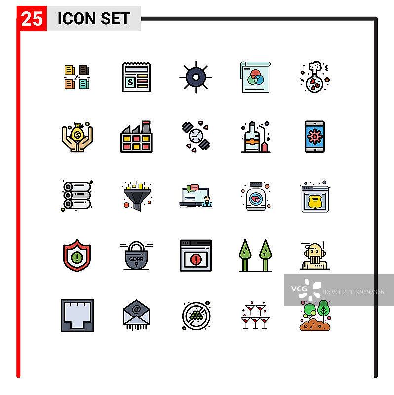 25填充线平面颜色的网站概念图片素材