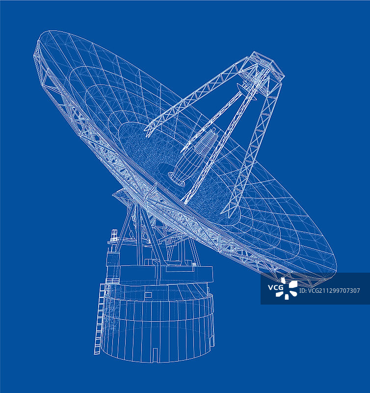 射电望远镜概念轮廓图片素材