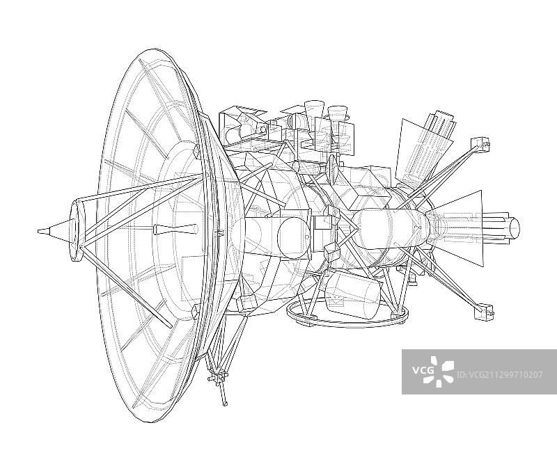 通信卫星概念轮廓图片素材
