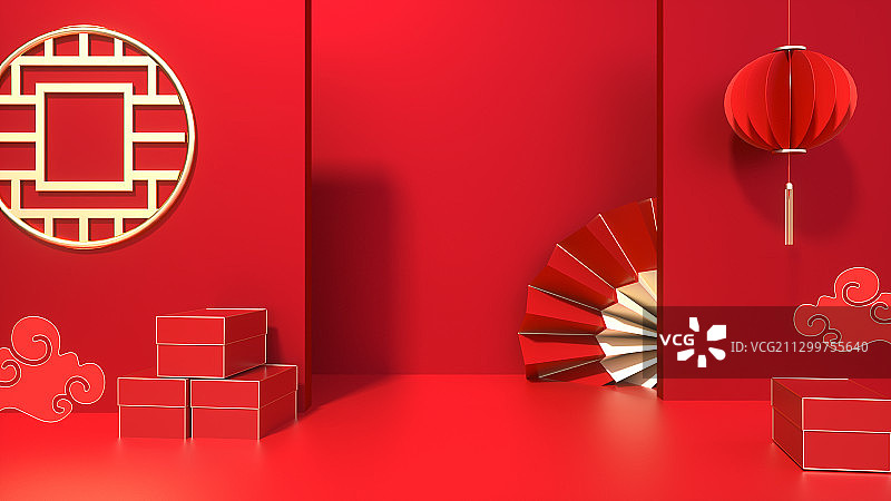 喜庆新年电商空间C4D图片素材