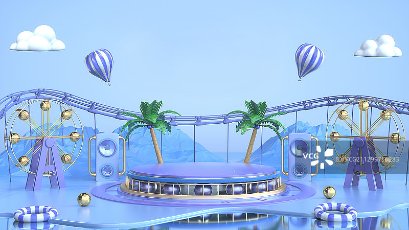 夏日旅游电商空间C4D图片素材