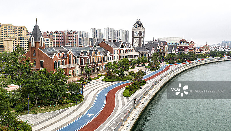 青岛市黄岛区星光岛建筑风光图片素材