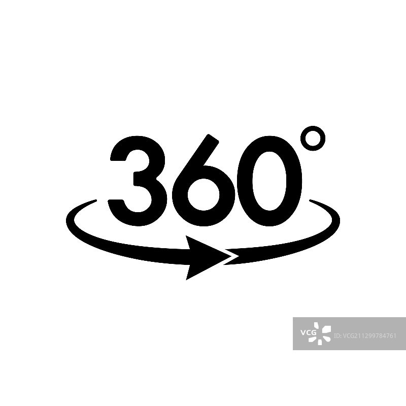 黑色简约风格的360度全景图标图片素材