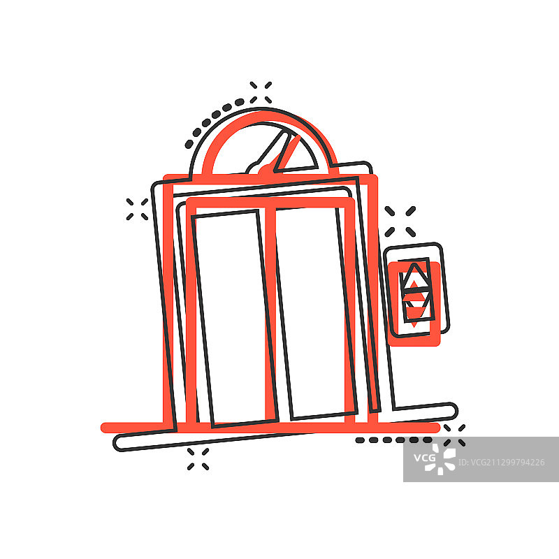 卡通风格电梯图标图片素材