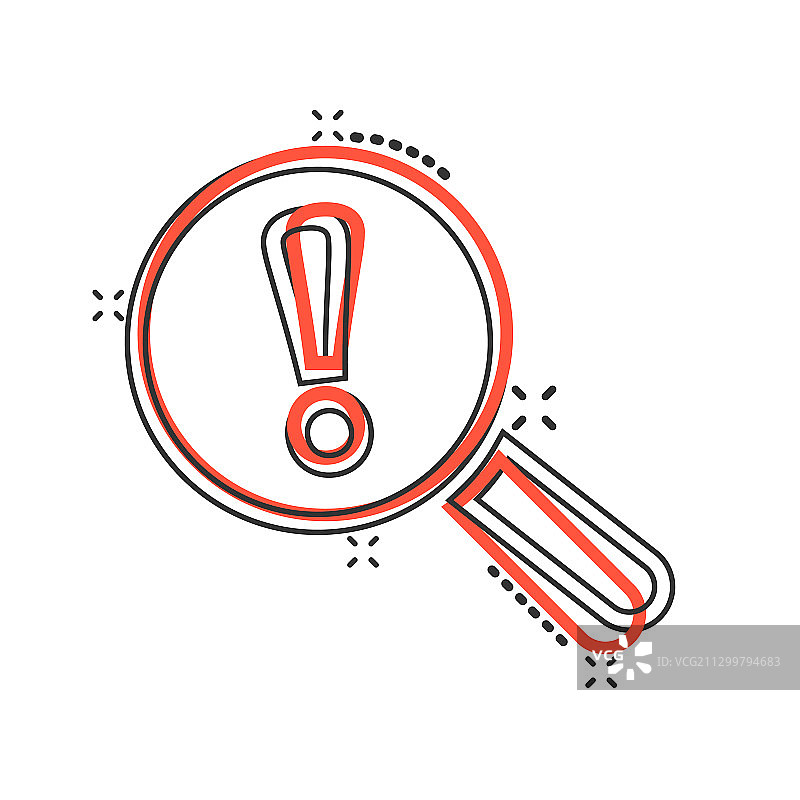 漫画风格的风险分析图标图片素材