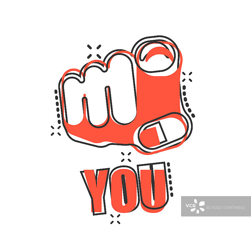 漫画风格的手指点图标图片素材