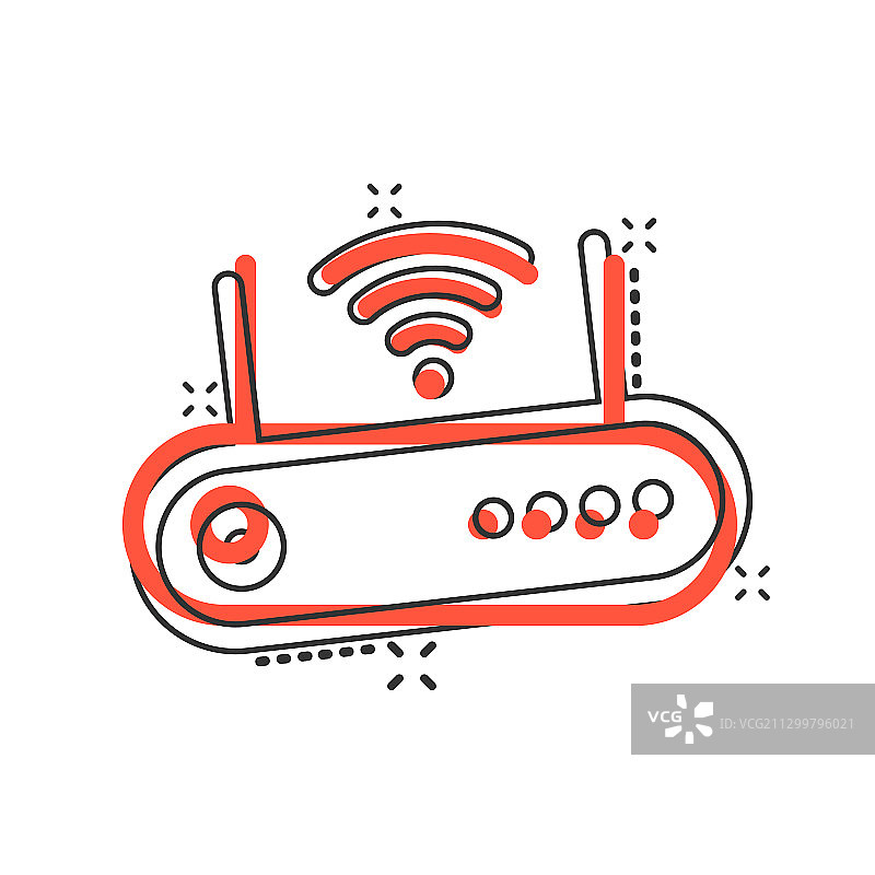 卡通风格的WIFI路由器图标图片素材