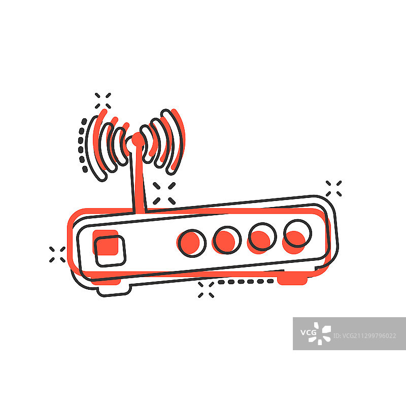 卡通风格的WIFI路由器图标图片素材