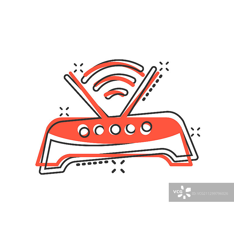 卡通风格的WIFI路由器图标图片素材