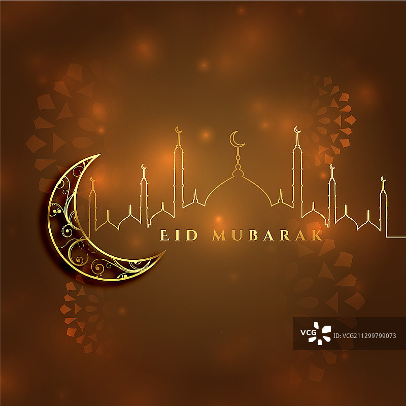 精美的开斋节伊斯兰节日贺卡设计图片素材