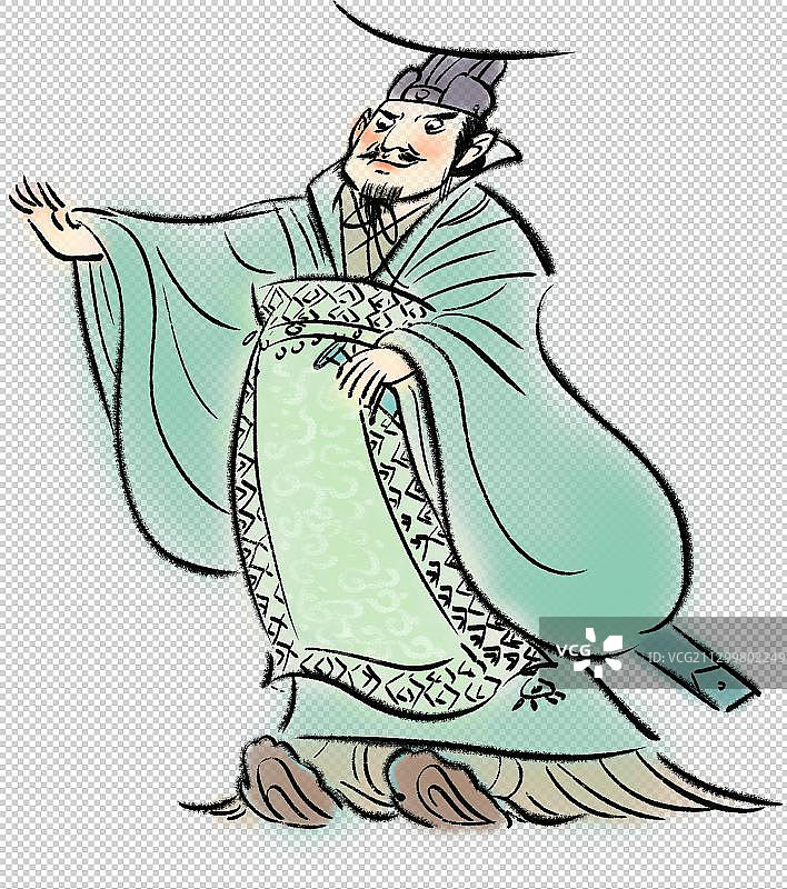 古代人物秦始皇元素插画图片素材