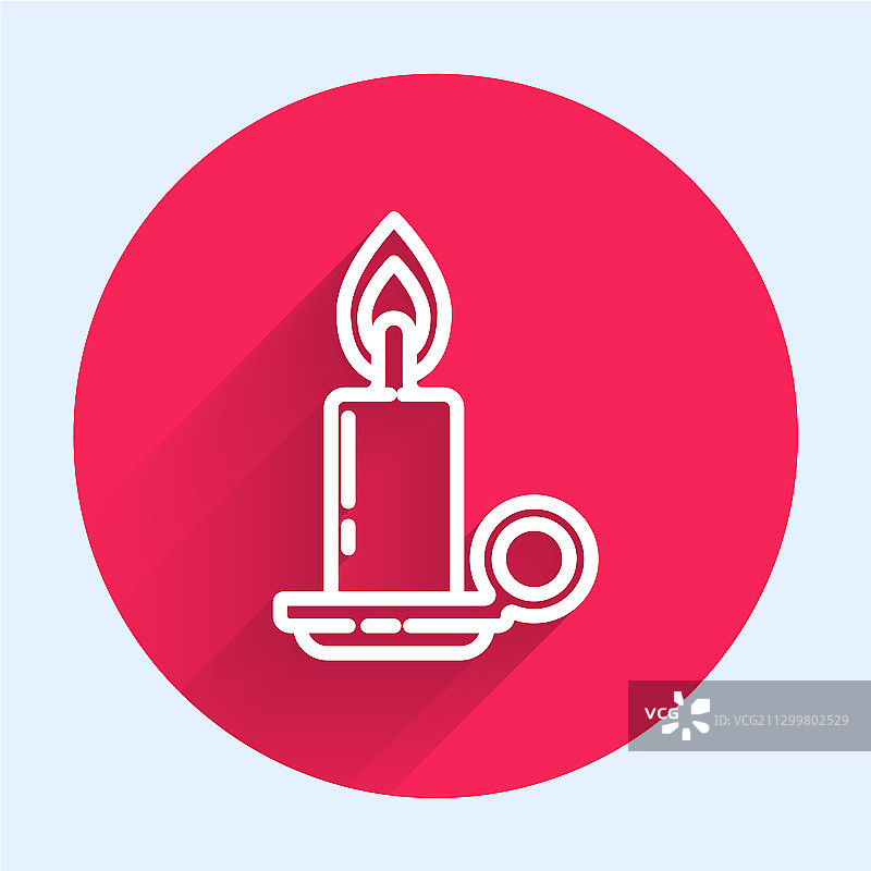 烛台中燃烧的白色线条蜡烛图标图片素材