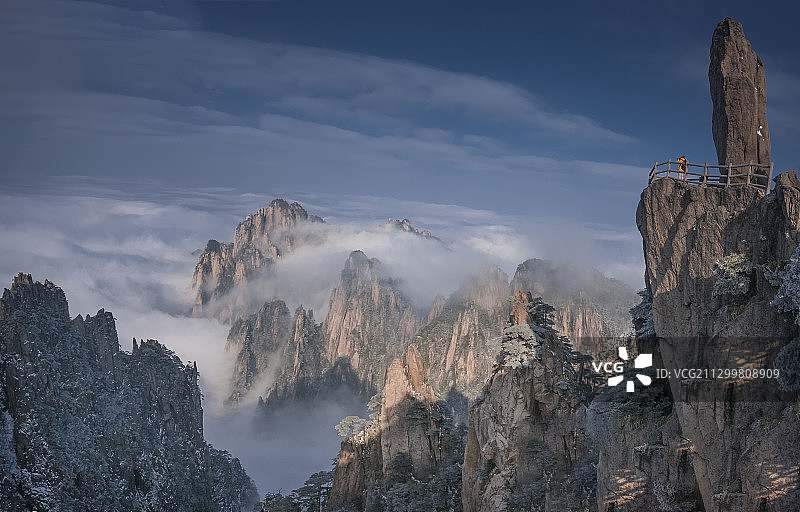 中国安徽省黄山市黄山风景区云海图片素材