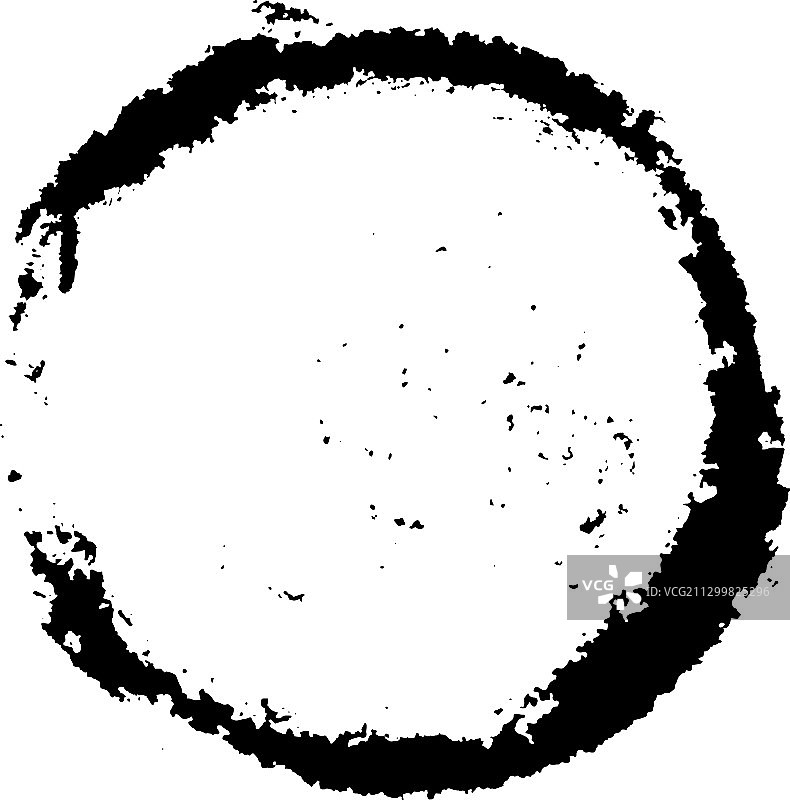 白色背景上的圆形黑色墨水纹理图片素材