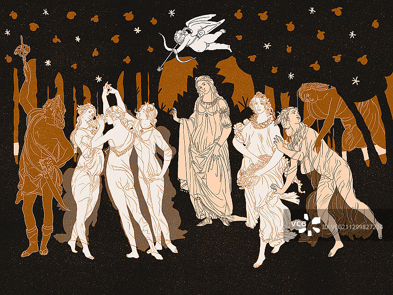 春-神话故事-单色图片素材