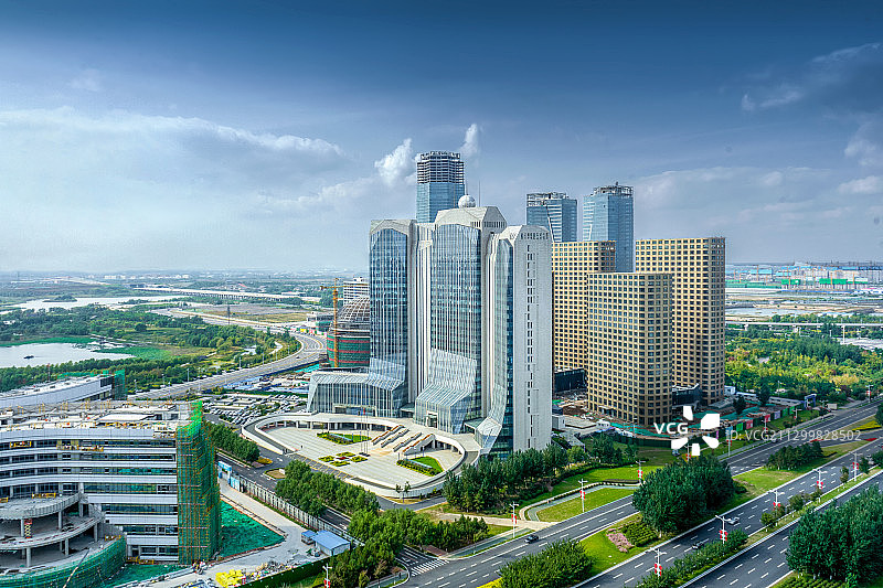 建设中的长春北湖龙翔商务区图片素材