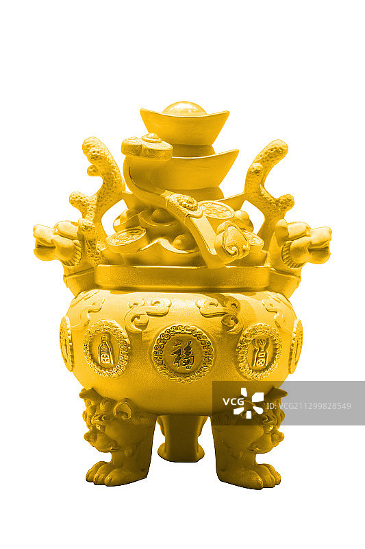 黄金打造聚宝盆图片素材