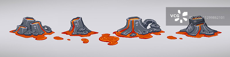 手机游戏卡通火山素材图片素材