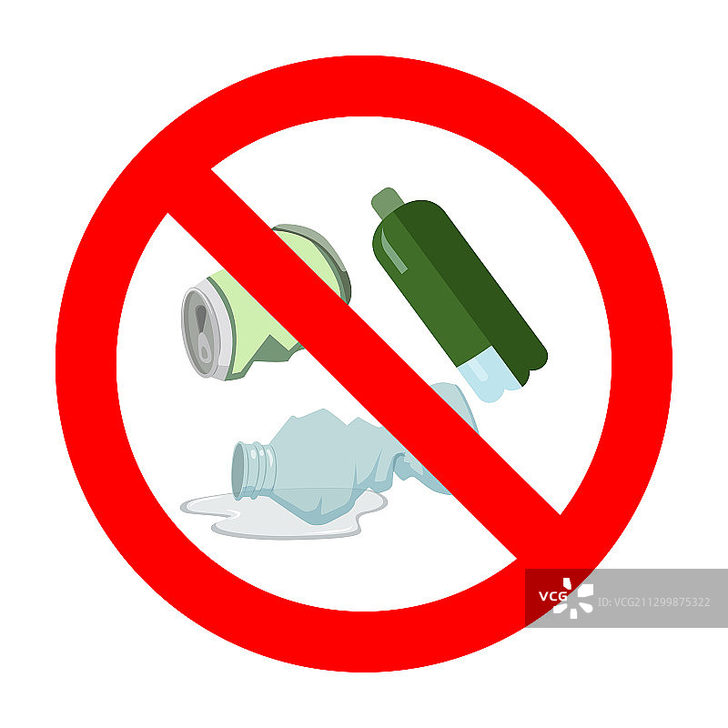禁止乱扔垃圾标志图片素材